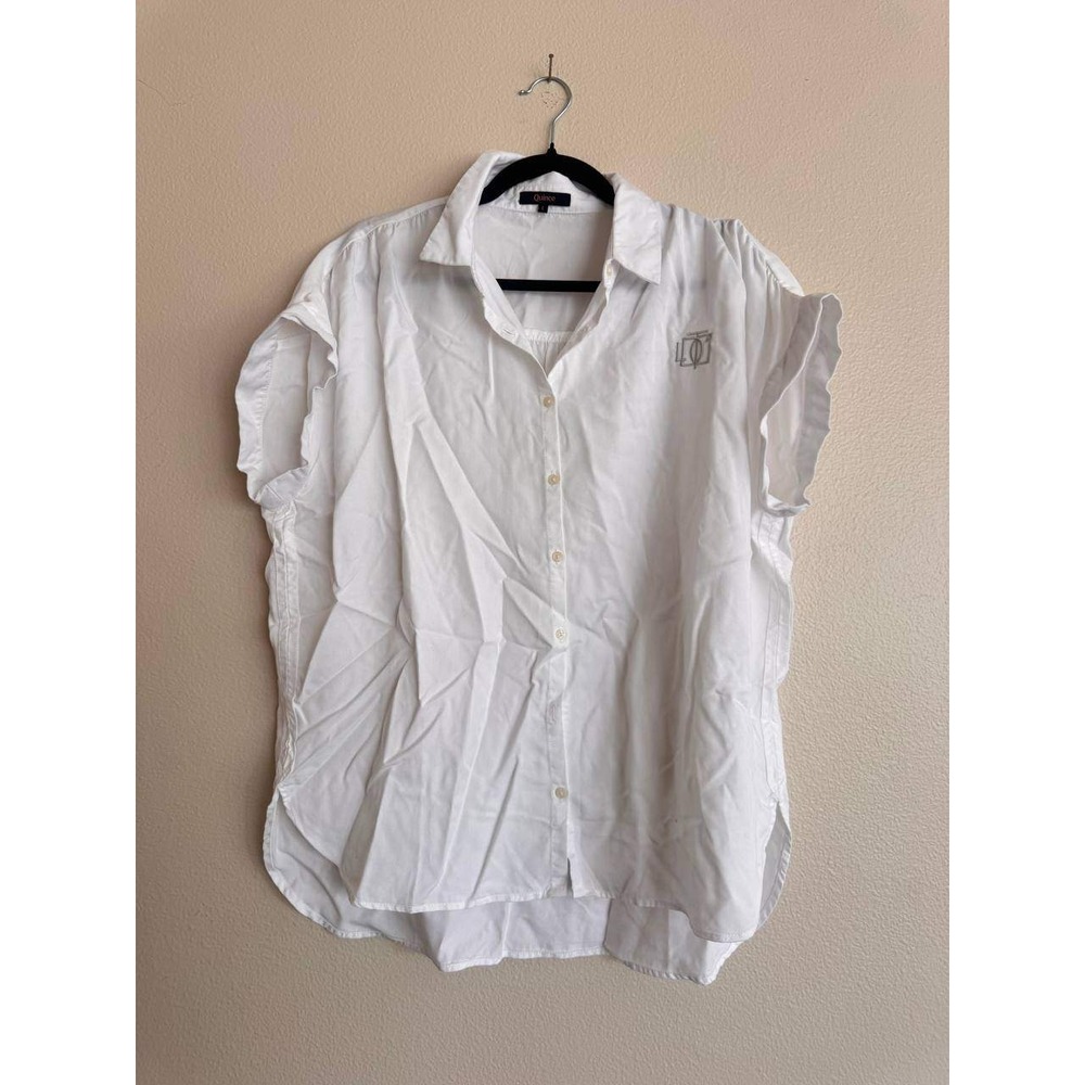 Quince White Button Up Shirt L Minimalist Clean Girl Resortwear Casual Preppy